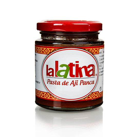 Eine 225 g Chili-Paste aus peruanischen Panca Chilis, mittelscharf und fruchtig, ideal für die Zubereitung von Mole-Gerichten