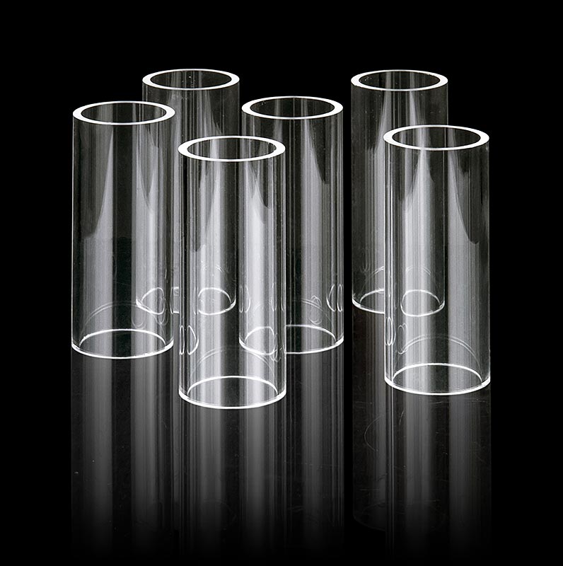 Fillini Maker Acrylglas-Rohre, ø 40mm, 95mm hoch, 6 St - Passend für Fillini Maker 2nd Edition, mit Innendurchmesser 34mm und Aussendurchmesser 40mm