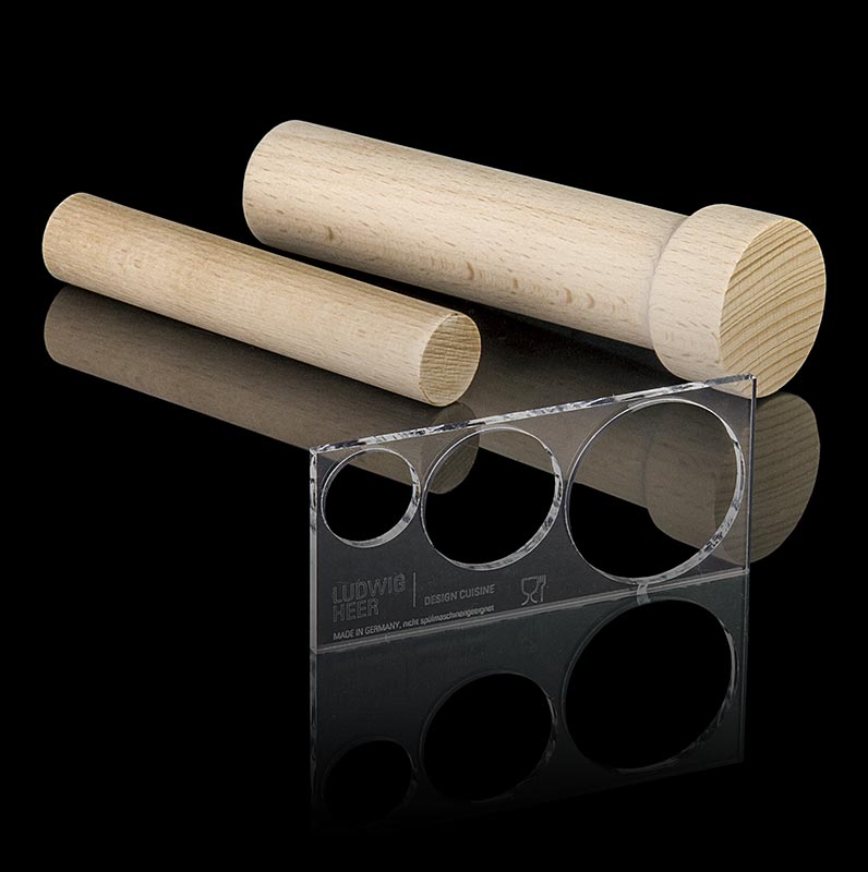 Unmolding-Set für Fillini Maker 2nd Edition: 2 Holzteile & Acrylglas-Platte zum Entfernen von Rohren und Stäben, erleichtert das Auswerfen der fertigen Fillinis Ideal für die Herstellung von Cannelloni-Formen aus gelierten Flüssigkeiten in süßen und herzhaften Variationen
