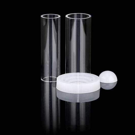 Fillini Maker Test-Set Mini: piastra di base, tubo da 30 e 40 mm, tappo di riempimento da 30 mm, 4 pezzi.