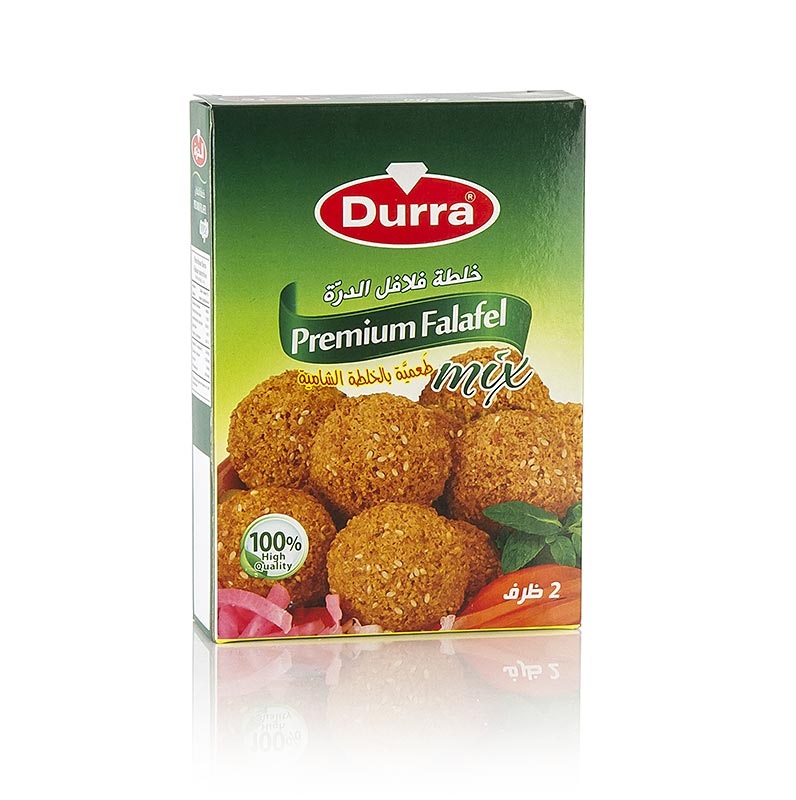 Durra Falafelmix, 175 g - Pulvermischung aus Kichererbsen und Gewürzen zur Herstellung von ca 16-17 köstlichen Falafel-Bällchen, einfach zuzubereiten