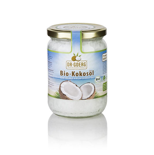Bio-Kokosöl von Dr Goerg, 500 ml, zum Kochen, Backen und Braten geeignet, Premium-Qualität aus sonnengereiften Kokosnüssen