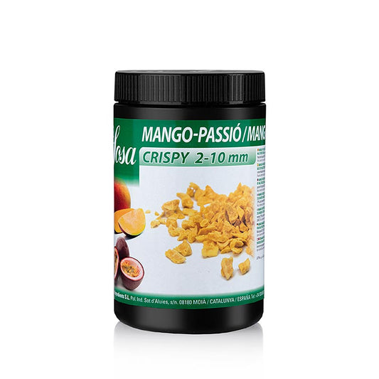 Gefriergetrocknete Mango-Passionsfrucht-Stückchen von Sosa Crispy, perfekt konserviert und hochwertige Patisserie-Hilfsmittel aus Spanien
