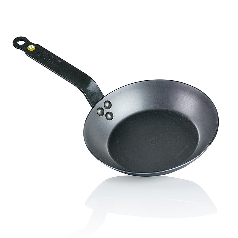 deBUYER Mineral B Element Eisenpfanne Lyonnaise, ø 20cm, 3,3cm hoch, 1 St - Hochwertige 20 cm große Eisenpfanne für vielseitige Kochmöglichkeiten Entwickelt für professionelle Ergebnisse und langlebige Leistung