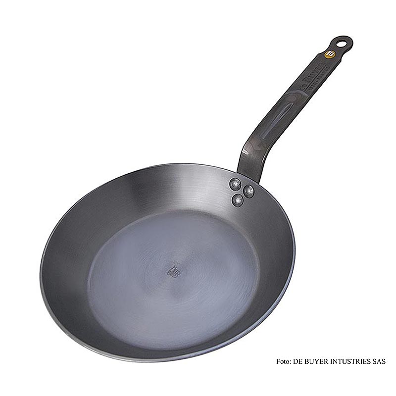 German
Alt text: DeBUYER Mineral B Element Eisenpfanne Lyonnaise mit einem Durchmesser von 28 cm und einer Höhe von 4 cm, hochwertige Pfanne aus Eisen, perfekt für das Braten von Speisen geeignet