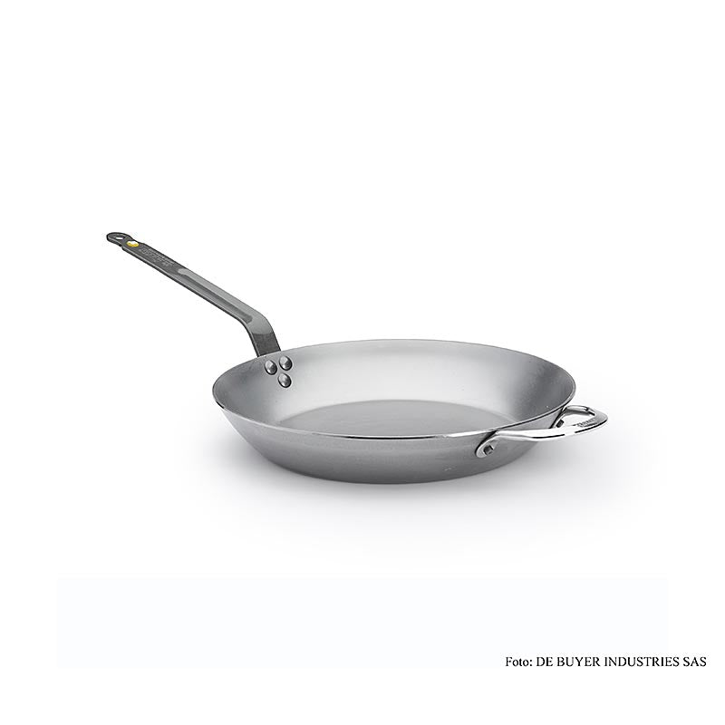 deBUYER Mineral B Element Eisenpfanne Lyonnaise, ø 36cm, 5,1cm hoch, 1 St - Hochwertige Pfanne aus 99% Eisen mit Bienenwachs-Beschichtung, perfekt zum Anbraten, Grillen und Bräunen, PFAO- und PTFE-frei, für alle Kochplatten geeignet