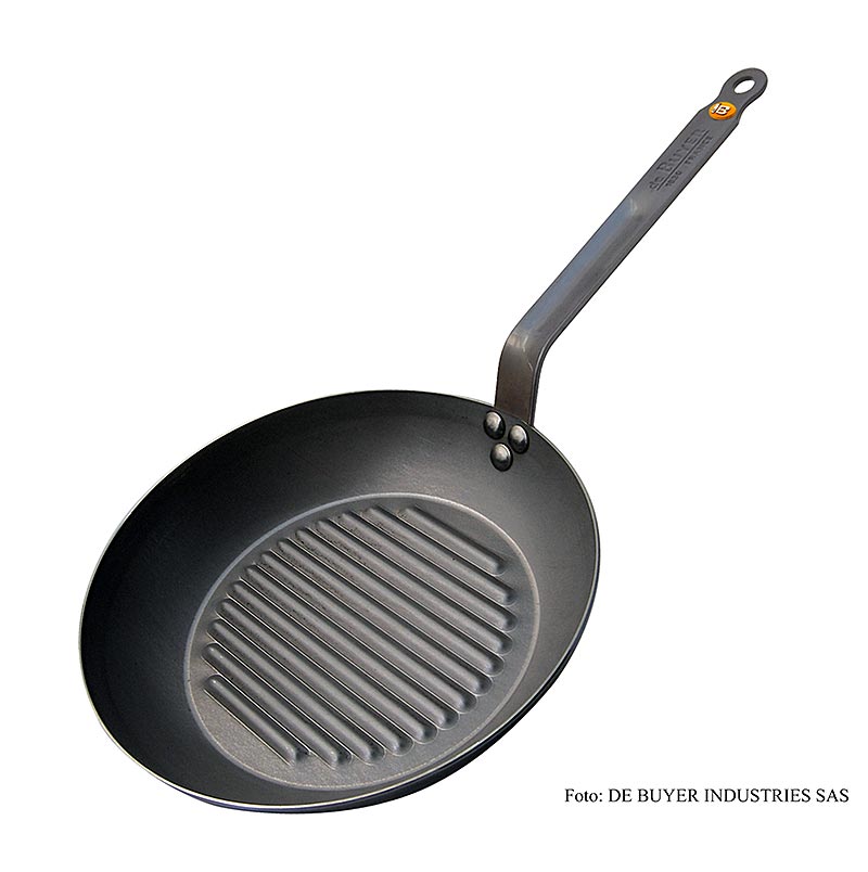 deBUYER "Mineral B Element" Eisenpfanne mit Grillboden, ø 32cm, 4,2cm hoch, 1 St