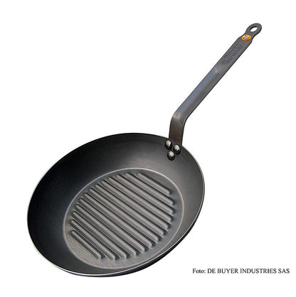 deBUYER "Mineral B Element" Eisenpfanne mit Grillboden, ø 32cm, 4,2cm hoch, 1 St