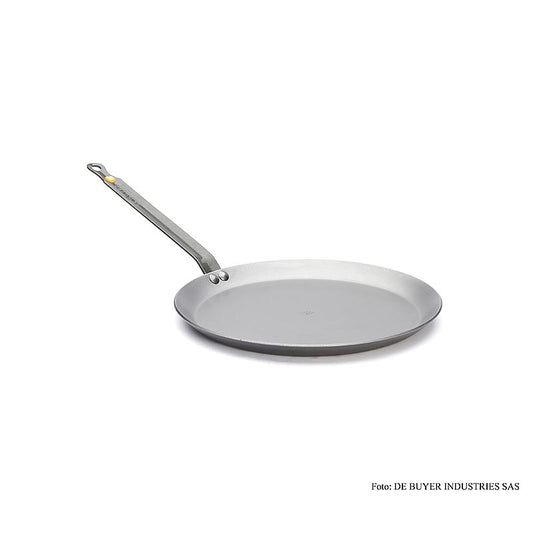 deBUYER Mineral B Element Eisenpfanne Pancake, ø 26cm, 1,5cm hoch, 1 St - Hochwertige Pfanne aus 99% Eisen mit Bienenwachs-Endbehandlung und natürlichem Anti-Oxidationsschutz, geeignet zum Anbraten, Grillen und Bräunen, vernieteter Griff aus Bandstahl, PFAO- und PTFE-frei, für alle Kochplatten geeignet