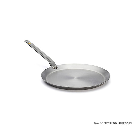 deBUYER Mineral B Element Eisenpfanne Pancake, ø 30cm, 2,8cm hoch, 1 St - Hochwertige Eisenpfanne mit Bienenwachsbeschichtung, vernietetem Griff und 2,5 bis 3mm starken Wandungen, PFAO- und PTFE-frei, für alle Kochplatten geeignet