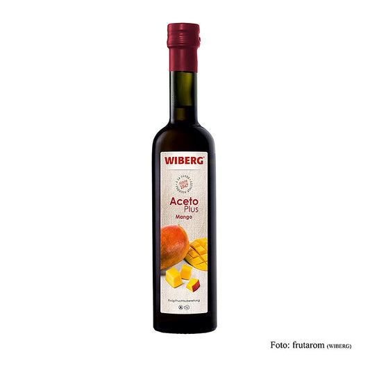 Essig-Fruchtzubereitung Wiberg Aceto Plus Mango, 1,2% Säure, 500 ml, ideal für Salatkompositionen, Saucen, Marinaden und süße Gerichte, erfrischend als Aperitif oder aufgespritzt mit Sekt oder Mineralwasser