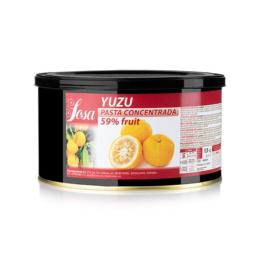 Sosa Paste - Yuzu, 1,5 kg - Premium-Zutaten für Gastronomie und Konditorei, hergestellt von Sosa Ingredients SL in Spanien, einem führenden Hersteller von handgemachten Keksen, traditionellen katalanischen Weihnachtsartikeln, Speiseeiszutaten, Nüssen, lyophilisierten Früchten, Texturierern, natürlichen Pflanzenextrakten und vielem mehr, exportiert in mehr als 80 Länder