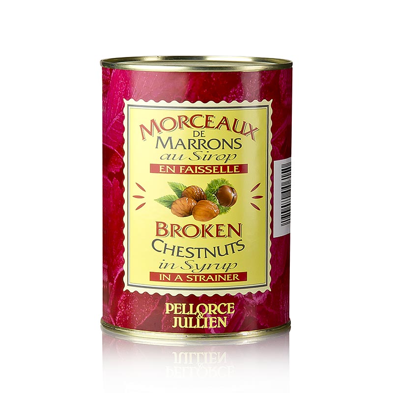 Kandierte Maronenstücke in Sirup mit Vanillearoma, ideal zum Garnieren von Desserts wie Maronen-Mousse, Eiscreme, Sorbet, Parfait und Pudding, Pellorce & Jullien, 1,3 kg