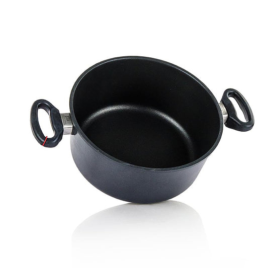 AMT Gastroguss, Bratentopf, Induktion, ø 24cm, 10cm hoch, 1 St - Hochwertiger Induktions-Bratentopf mit Plasma-Beschichtung und 8-9mm Thermoboden Hergestellt in Deutschland im Kokillen-Handguss-Verfahren, mit 3-Schichten-Oberflächenversiegelung und funktionellen ergonomischen Griffen Backofenfest bis 260°C Geeignet für Ceran-, Gas- und Elektroherde