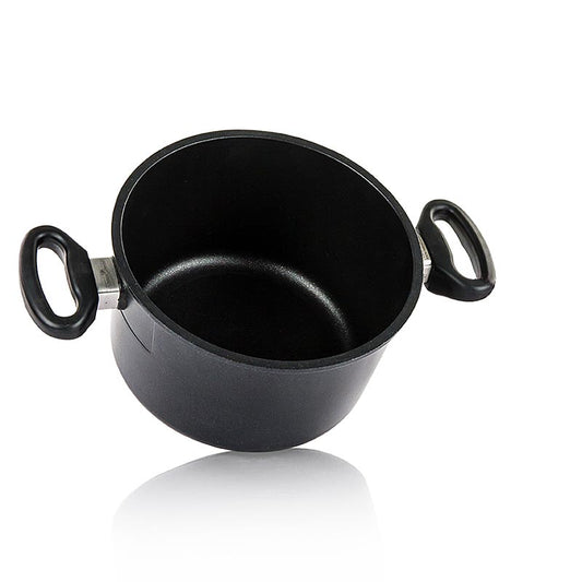 AMT Gastroguss, Induktions-Kochtopf, Plasma-beschichtet, hochwertiges Aluminiumguss-Kochgeschirr, made in Germany, 20cm Durchmesser, 12cm hoch, 3-Schichten-Oberflächenversiegelung, ergonomische Griffe, backofenfest bis 260°C