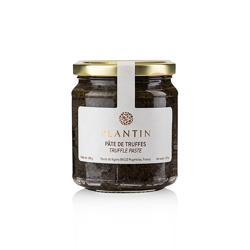 Schwarze Trüffel-Paste aus 70% Asiatrüffel von Plantin, ideal als Würze für Risotto, Tagliatelle, Crépes, Eier und Filets