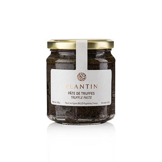 Schwarze Trüffel-Paste aus 70% Asiatrüffel von Plantin, ideal als Würze für Risotto, Tagliatelle, Crépes, Eier und Filets