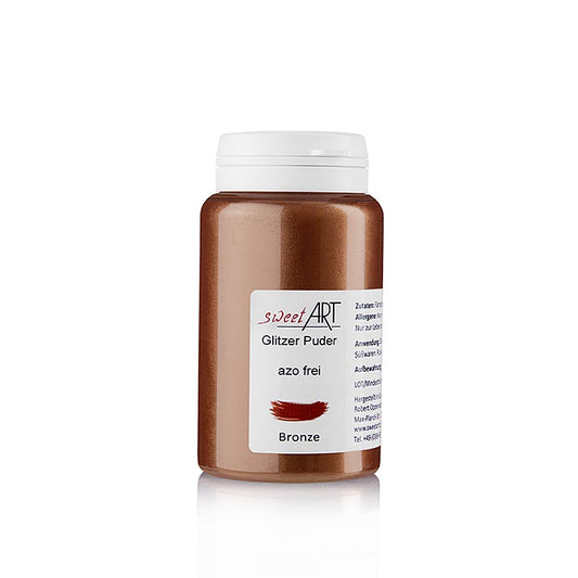 Glitzer Puder, bronze glänzend, Sweet Art, 25 g - für glänzende Glanzeffekte auf Patisserie und Früchten Kann verdünnt oder trocken aufgetragen werden Ideal für Beeren