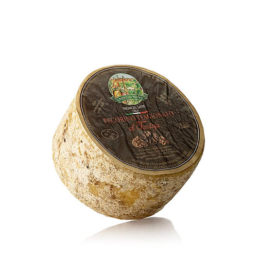 Pecorino Tartuffo Premium, Schafskäse mit Trüffel, 5 Monate gereift, ca 650 g - handgemacht, natürlich gereift in der Zentral-Toskana
