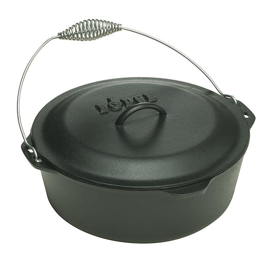 Gusseiserner Kochtopf Lodge Dutch Oven für Smoker, 4,7 Liter, 26cm Durchmesser, 11cm tief, ideal zum Zubereiten von Eintöpfen, Suppen und Saucen