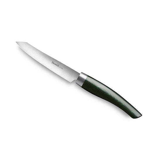 Couteau de bureau/à éplucher Nesmuk Soul 3.0, 90 mm, virole en acier inoxydable, manche en micarta vert, 1 pièce