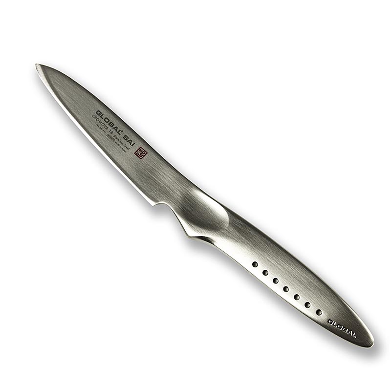 Global SAI-F01 Schälmesser, 9cm, 1 St - Hochwertiges japanisches Schälmesser mit handgefertigter Hammerschlagoptik und ergonomischem Griff