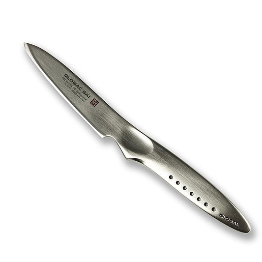 Global SAI-F01 Schälmesser, 9cm, 1 St - Hochwertiges japanisches Schälmesser mit handgefertigter Hammerschlagoptik und ergonomischem Griff