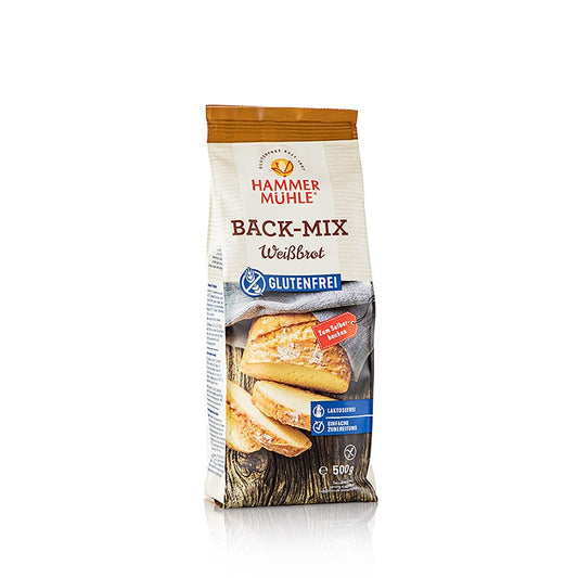 Miscela da forno per pane bianco, miscela da forno senza glutine, Hammermühle, 500 g