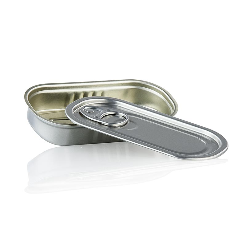 Leere rechteckige Alu-Dose mit Deckel zum Füllen, säurebeständig, 60ml, 11x5,5x2cm