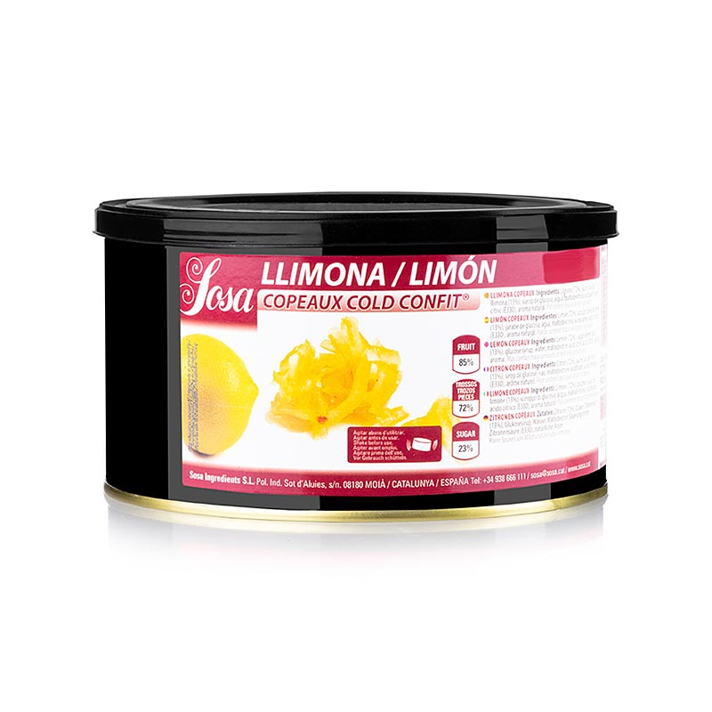 125 kg of Sosa Cold Confit Zitronen-Schalenstreifen (Zesten) product (in English)