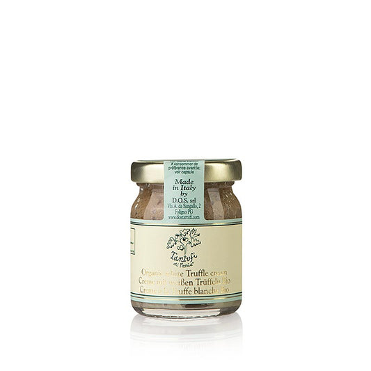 Trüffelcreme mit weißem Trüffel, Champignons, Parmesan und Sahne, ideal für Pasta, Käsegerichte und Eierspeisen, 50 g, BIO zertifiziert