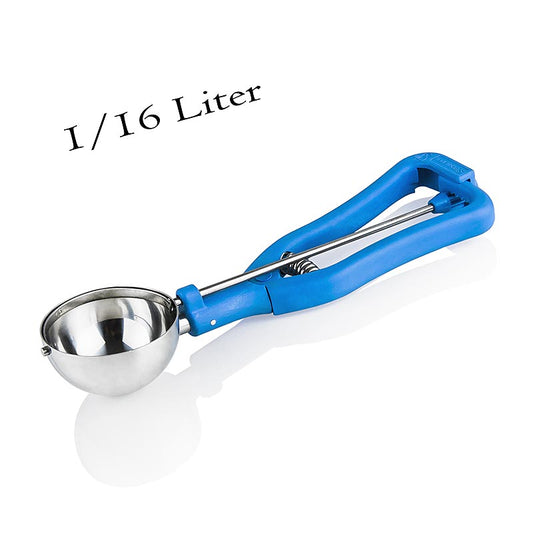 Portionneuse à glace 1/16 litre, ø 61mm, 20cm de long, inox/plastique, 1 pc