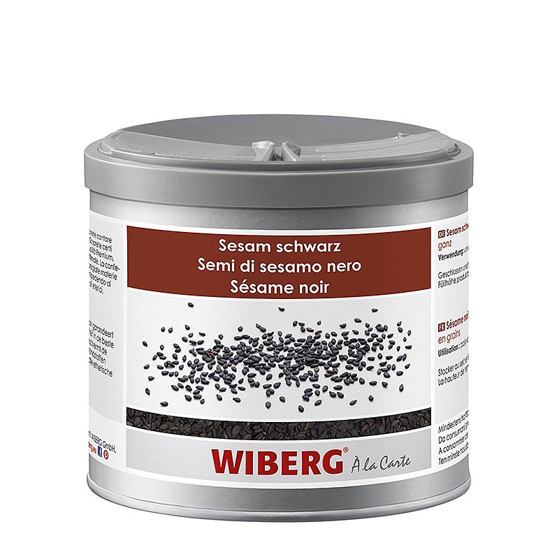 Schwarzer Sesam, 300 g, hochwertige Ölpflanze mit nussigem Aroma, vielfältig einsetzbares Gewürz für verschiedene Küchen weltweit