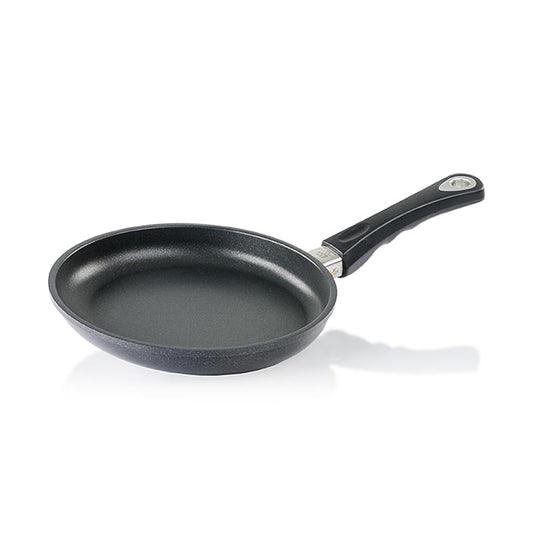 AMT Gastroguss, Bratpfanne, Induktion, ø 24cm, 4cm hoch, 1 St - Hochwertige Aluminiumguss-Kochgeschirr mit Plasma-Beschichtung, 8-9mm Thermoboden und 3-Schichten-Oberflächenversiegelung für optimale Wärmespeicherung und Langlebigkeit, geeignet für Ceran-, Gas- und Elektroherde sowie backofenfest bis 260°C