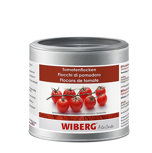 Wiberg Tomaten Flocken, Tomatenmark, getrocknet, 170 g - Produktbild für leckere getrocknete Tomatenflocken und Tomatenmark in praktischer 170 g Verpackung Ideal zum Verfeinern von Suppen, Saucen und anderen Gerichten