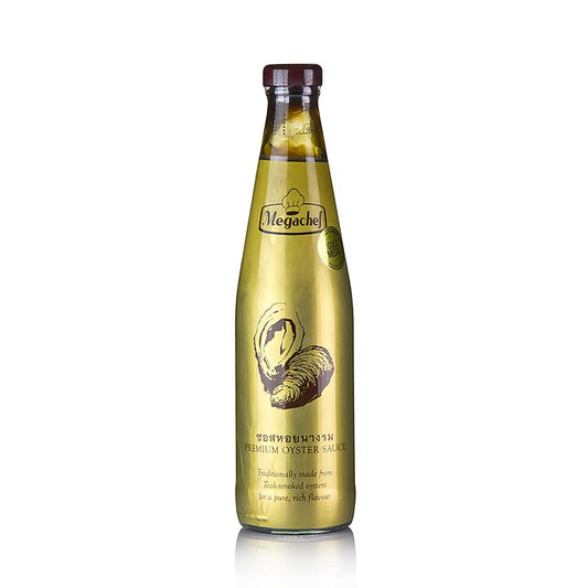 Austern-Sauce, glutenfrei, Megachef, 500 ml - Würzsauce aus Austernmuschel-Extrakt, süß-salzig, verbessert den Geschmack von Huhn, Fisch, Fleisch, Gemüse