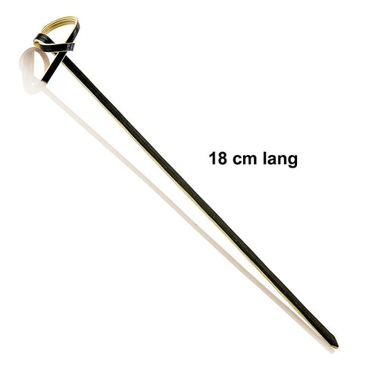 Bambus-Spieße, mit Knotenende, schwarz, 18cm, 250 St - Filigrane und angenehme Spieße aus Bambus-Holz für Fingerfood, Buffets und Dekoration