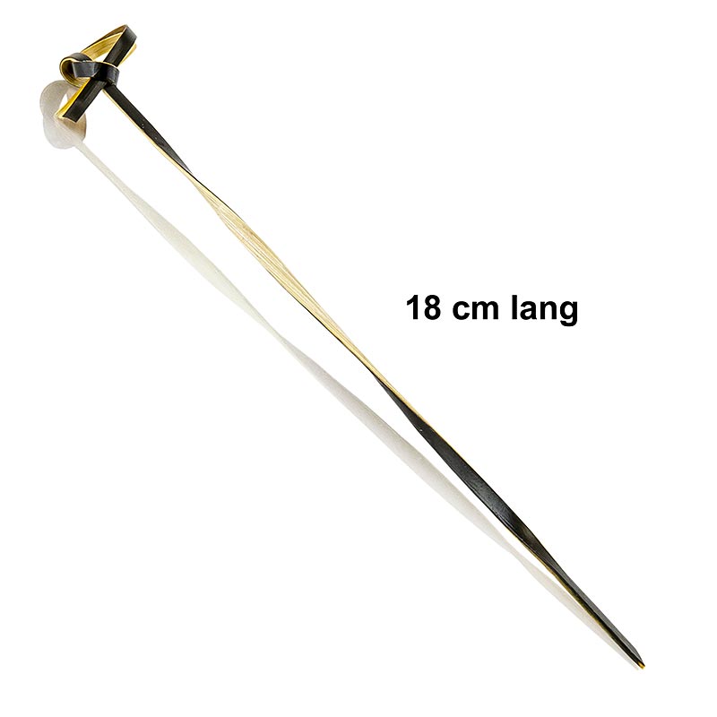 Pics en bambou, avec extrémité à noeud, torsadés, noir, 18cm, 250 pcs