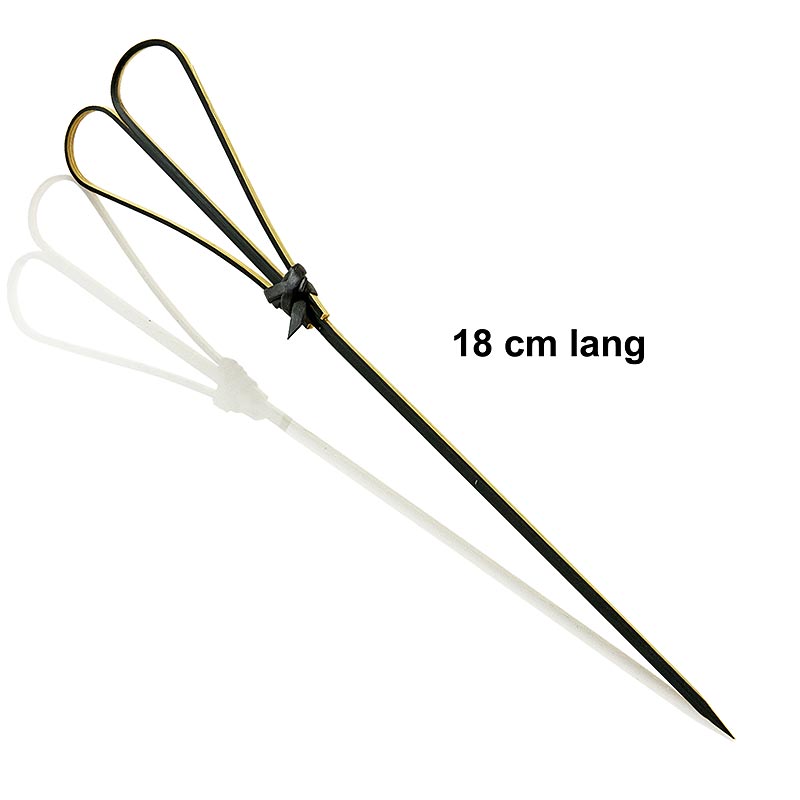 Bambus-Spieße, mit Herz, schwarz, 18cm, 100 Stück, ideal für Fingerfood, Buffets und Dekoration, filigran und angenehme Textur