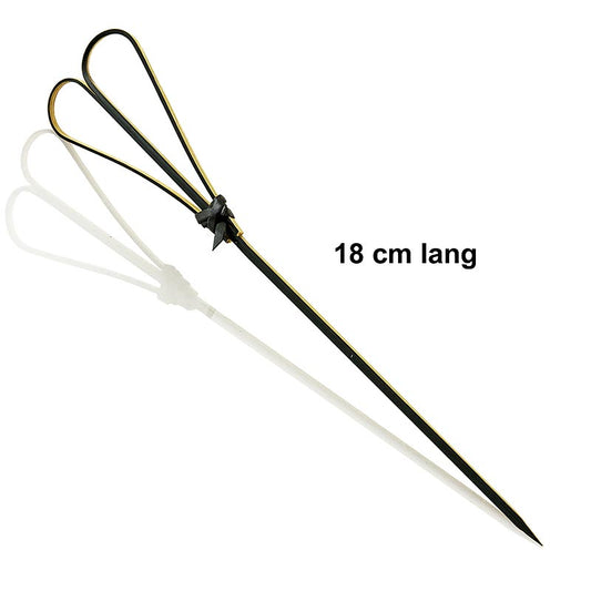 Bambus-Spieße, mit Herz, schwarz, 18cm, 100 Stück, ideal für Fingerfood, Buffets und Dekoration, filigran und angenehme Textur