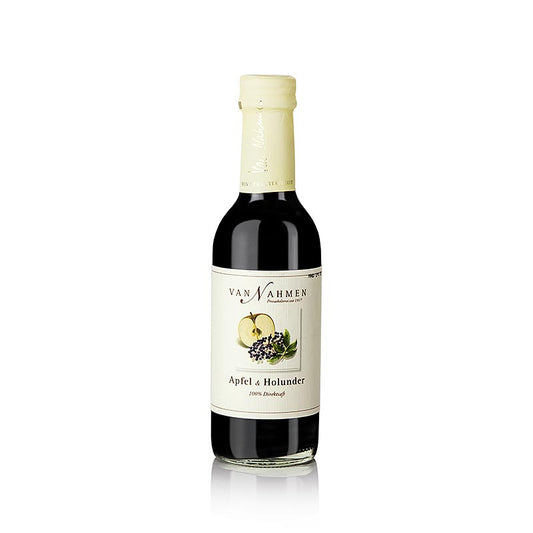 Apfel-Holundersaft, van Nahmen, BIO, 100% Direktsaft, 250 ml - Traditionelle Obstverarbeitung in der Mosterei und Privatkelterei van Nahmen, ohne Zusatzstoffe, besonderes Augenmerk auf alte Obstsorten und Erhaltung bedrohter Kultursorten