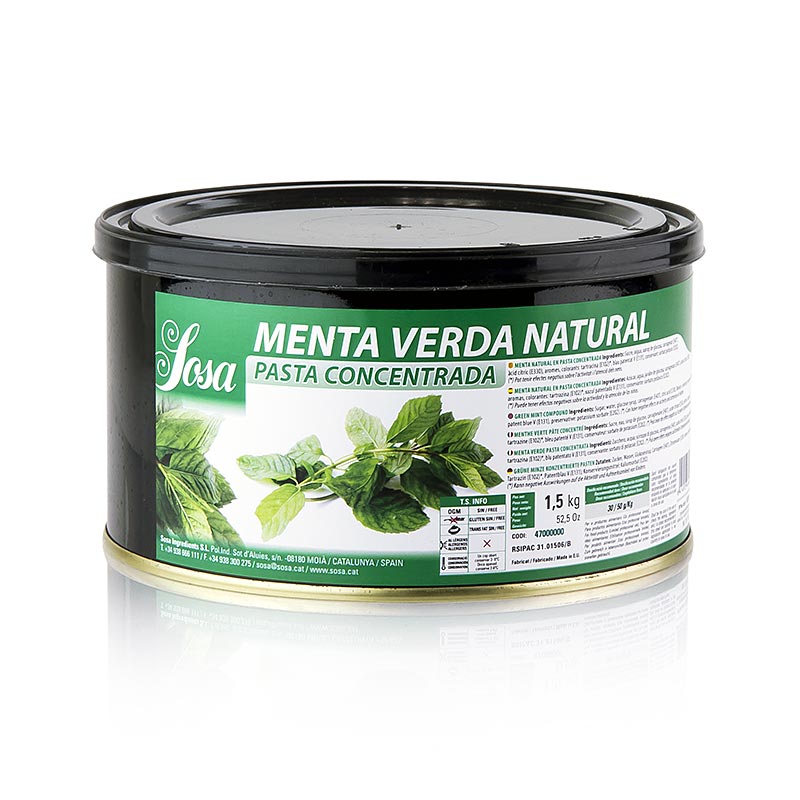 English: 15 kg of Sosa Paste - Mint, green, flavored, ideal for culinary use