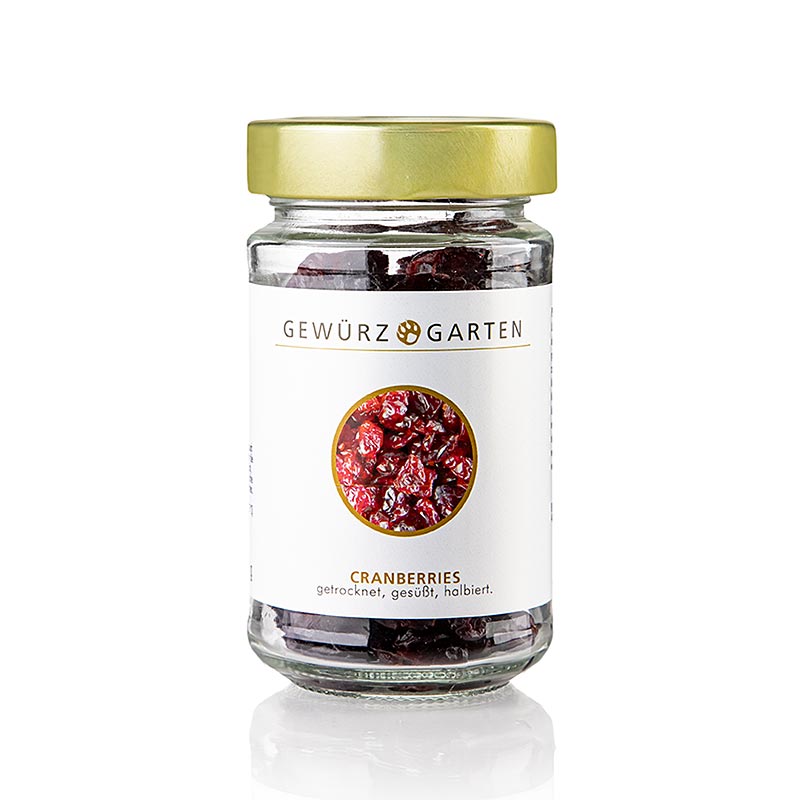 Getrocknete, ungeschwefelte und gezuckerte Helle Cranberries, ideal zum Verfeinern von Schokoladen, Kompott, Marmeladen und Chutneys, auch perfekt in Keksen, Kuchen und Müsli Unverwechselbares Aroma für Wildspeisen und Weihnachtsgebäck