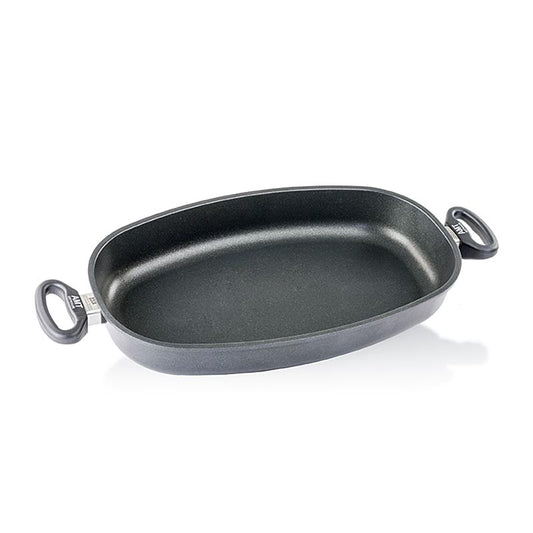 Hochwertige gusseiserne Bratpfanne von AMT Gastroguss, 40x24 cm, 6 cm hoch, ideal zum Garen von Fleisch, Gemüse und Eintöpfen, mit gleichmäßiger Wärmeverteilung und Wärmespeicherung Entdecken Sie die Qualität von AMT Gastroguss und bestellen Sie diese langlebige Bratpfanne jetzt