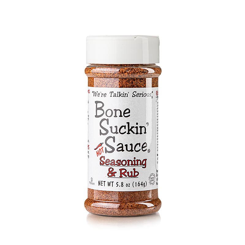 Bone Suckin' Hot Seasoning & Rub', preparazione di spezie per barbecue, piccante, Ford's Food, 164 g