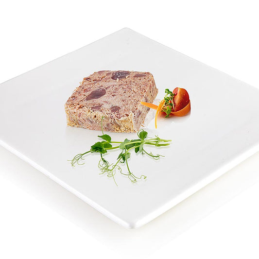 Terrine von Entenfleisch Le Pressé, Rougié, 1 kg - Feinstes Entenkeulenfleisch mit rustikalem Aussehen und unvergleichlichem Aroma, perfekt zum Schneiden und Anrichten