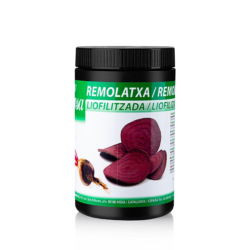 Gefriergetrocknete Rote Bete, Scheiben von Sosa Ingredients SL, 30 g - führender Hersteller von Premium-Zutaten für Gastronomie und Konditorei in Spanien, gegründet 1967 als Familienunternehmen, exportiert in mehr als 80 Länder, ständige Erweiterung und Verbesserung der Produktlinien, höchste Qualität, Technologie und Innovation