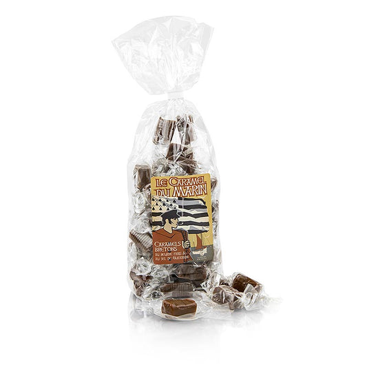Karamell-Bonbons mit Butter und Meersalz, hergestellt in Frankreich, eine bretonische Spezialität