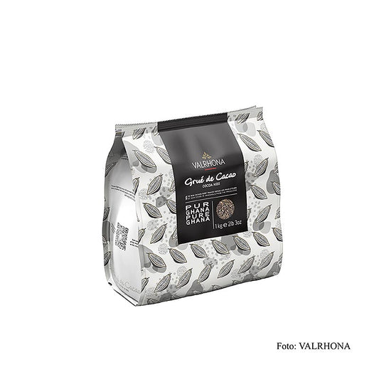 Valrhona Kakao Grué - gehackte und geröstete Kakaobohnen, 1 kg: Gebrauchsfertige geröstete und zerstoßene Kakaobohnen, ideal zum Einmischen in Tafel, Krokant, Kuchen für einen knusprigen Effekt und exotische Noten