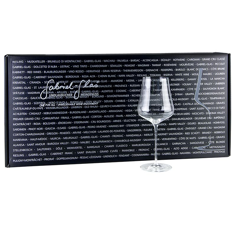 Six GABRIEL-GLAS© STANDARD wine glasses with a 510 ml capacity, machine-blown, presented in a gift box